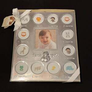 New Carter's Child Of Mine "First Year" Silver Colored Picture Frame 13 Photos